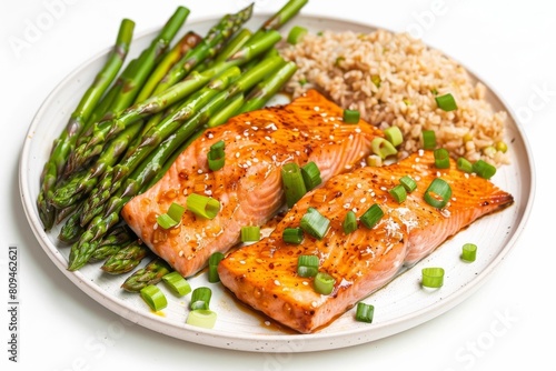 Tender Sweet Chili Glazed Salmon with Asparagus