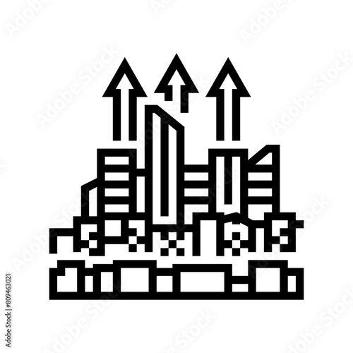urban sprawl cyberpunk line icon vector. urban sprawl cyberpunk sign. isolated contour symbol black illustration