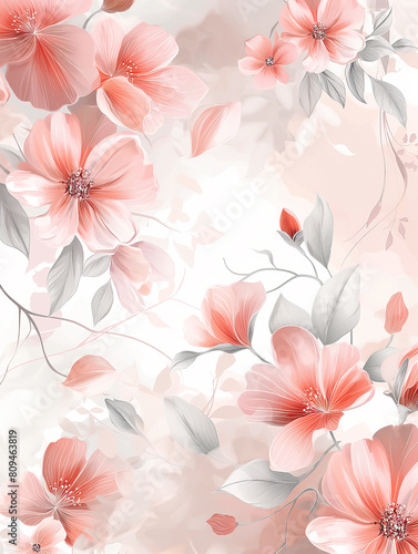 Repeating pink floral pattern for backgrounds and design elements