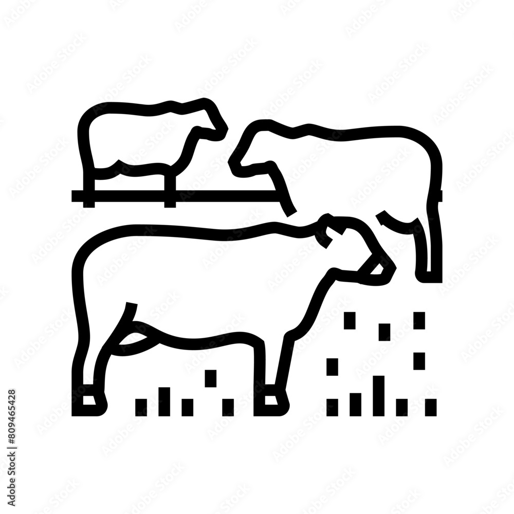 cow farmer line icon vector. cow farmer sign. isolated contour symbol black illustration