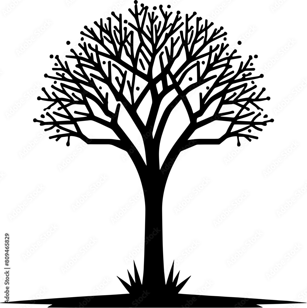 Fototapeta premium Black Booyong tree icon 1