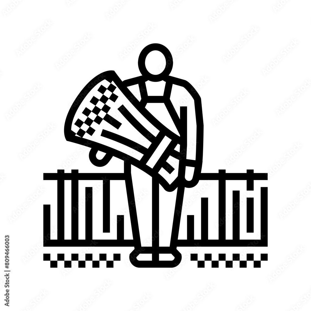 grain farmer line icon vector. grain farmer sign. isolated contour symbol black illustration grain farmer line icon vector. grain farmer sign. isolated contour symbol black illustration