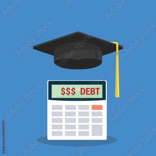 A graduate student calculates a student loan