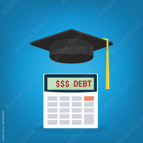 A graduate student calculates a student loan