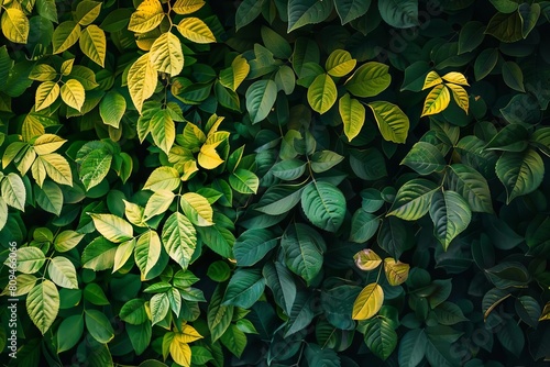 A botanicalinspired gradient of forest greens and leaf yellows, evoking nature photo