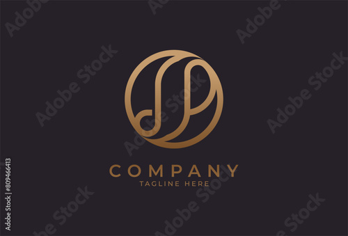 Abstract initial letter P logo,usable for branding and business logos, Flat Logo Design Template, vector illustration