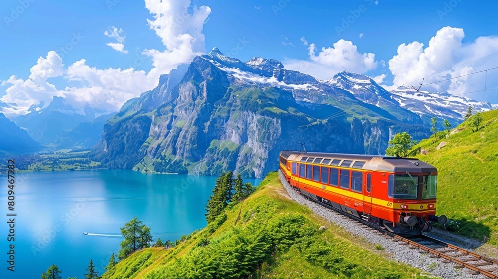 train on the mountain