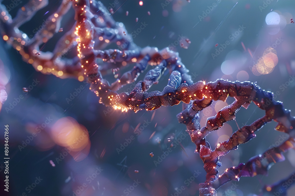 Scientists in lab coats manipulate DNA strands, focusing on gene editing experiments. Scientists in lab coats manipulate DNA strands, focusing on gene editing experiments.
