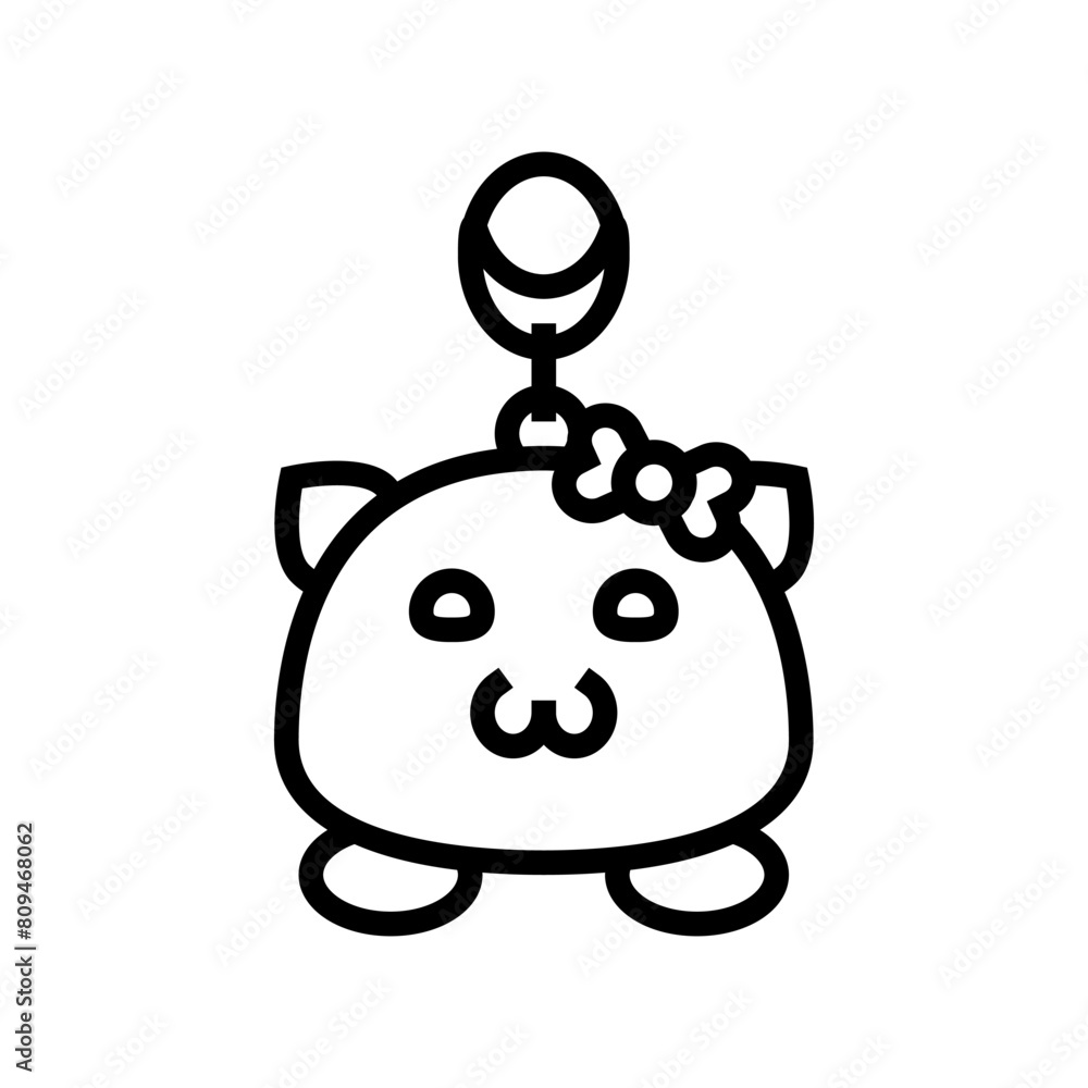 kawaii accessories line icon vector. kawaii accessories sign. isolated contour symbol black illustration kawaii accessories line icon vector. kawaii accessories sign. isolated contour symbol black illustration