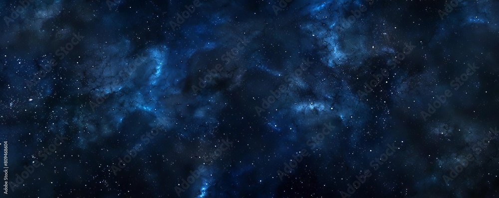 A cosmic gradient, evoking outer space with deep black fading into starspeckled midnight blue