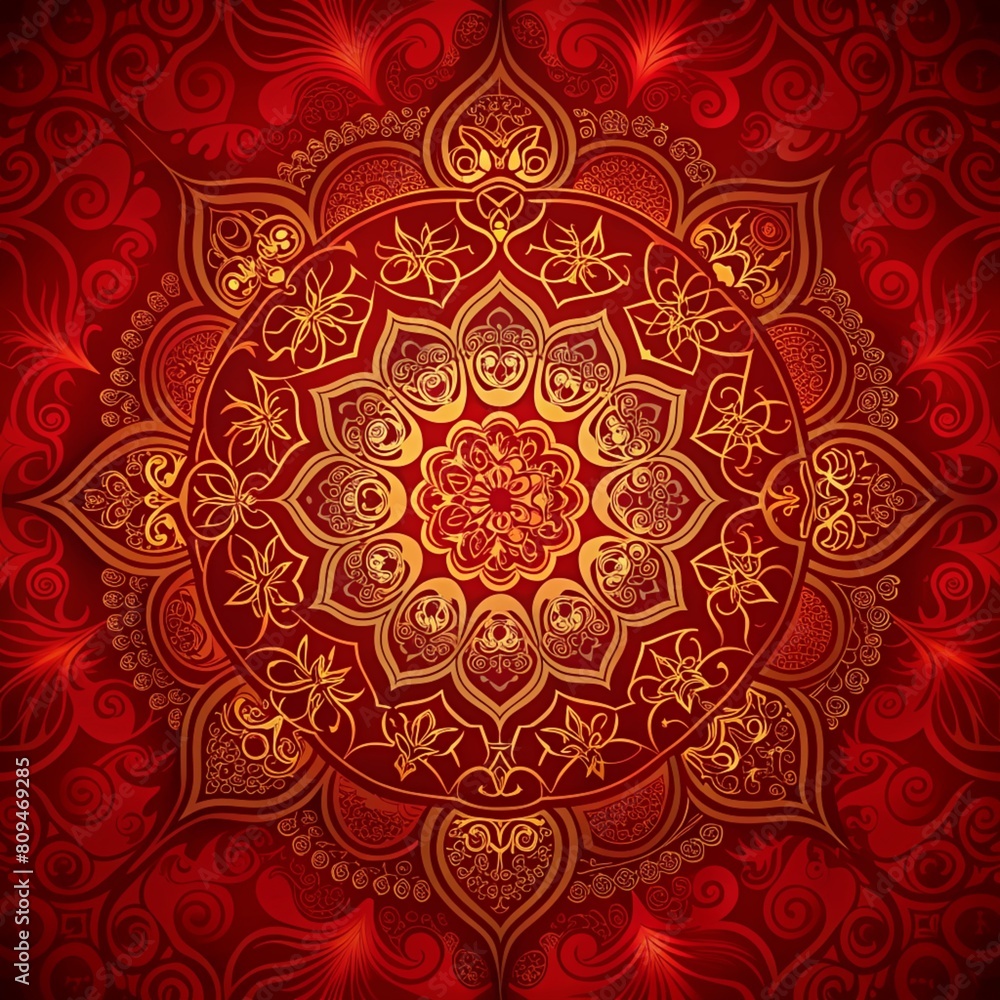 Red background with a pattern of wavy shapes Red background with a pattern of wavy shapes
