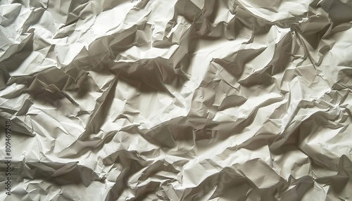 A crumpled tissue paper surface with layered wrinkles and shadows