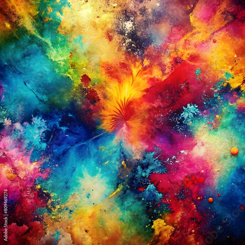 abstract pattern of vibrant colors on grunge background