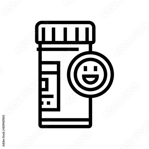 antidepressants medicines pharmacy line icon vector. antidepressants medicines pharmacy sign. isolated contour symbol black illustration