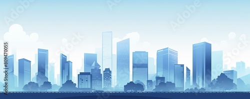 Cityscape of a modern city with skyscrapers reaching for the sky, showing a bright future full of possibilities and growth.