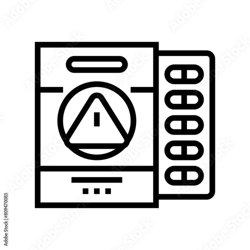 side effects medicines pharmacy line icon vector. side effects medicines pharmacy sign. isolated contour symbol black illustration