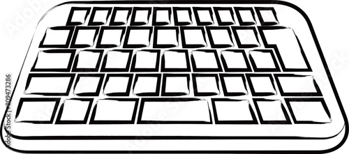 筆書きビジネスアイコン　キーボード