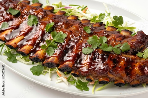 Exquisite Glazed Spare Ribs with Crisp Slaw