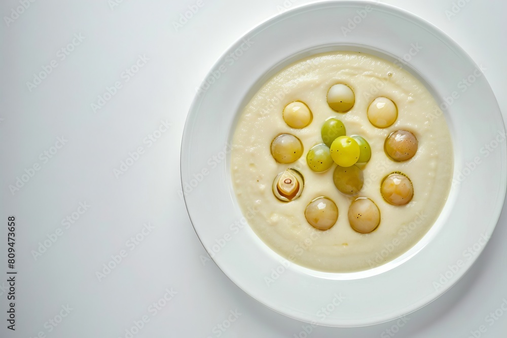 Andalusian Ajo Blanco Soup with Muscatel Grapes and Olive Oil Andalusian Ajo Blanco Soup with Muscatel Grapes and Olive Oil