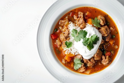 Hearty Cuban Ajiaco Soup with Tasajo and Pork Stew Meat photo