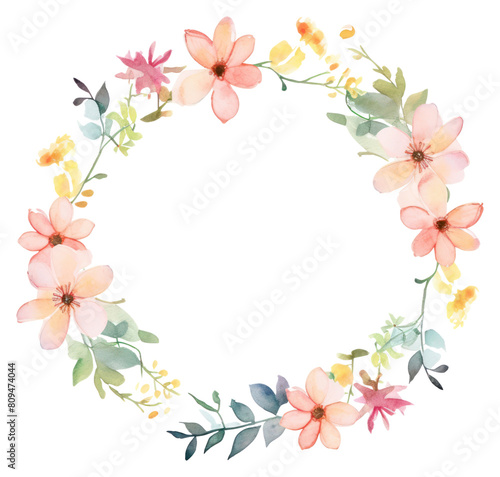 PNG Little flower circle border pattern wreath plant. AI generated Image by rawpixel.