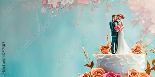 "Wedded Bliss on Top; Cake Figurines in Love" 