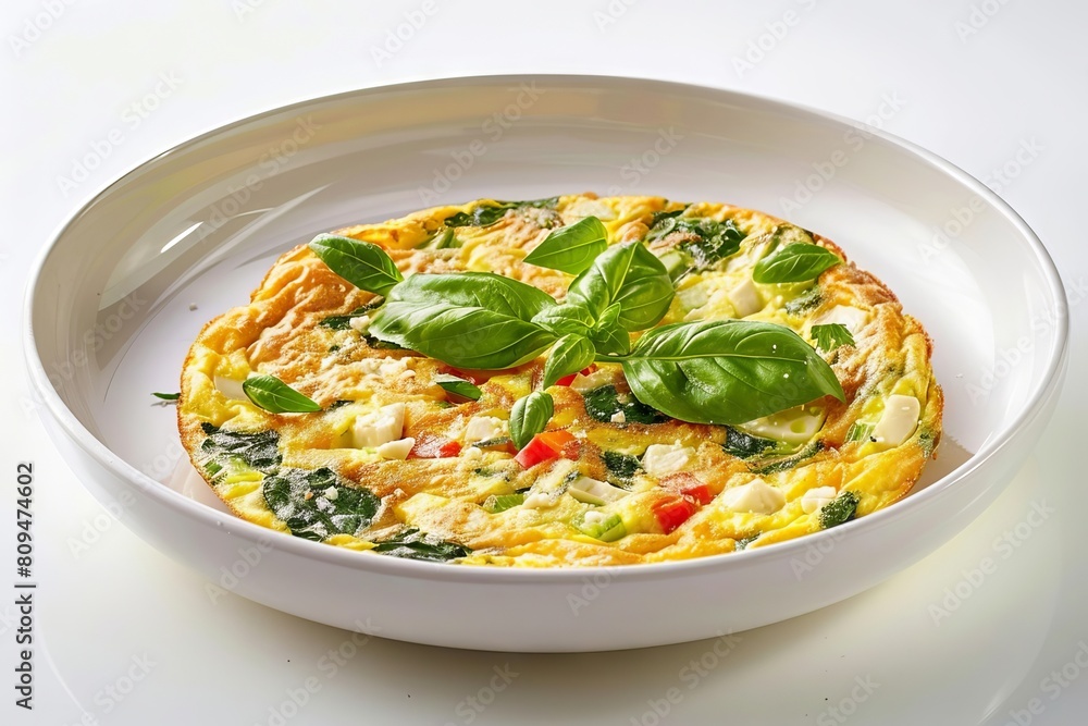 Golden-Brown Air Fryer Frittata with Vibrant Spinach and Pepper