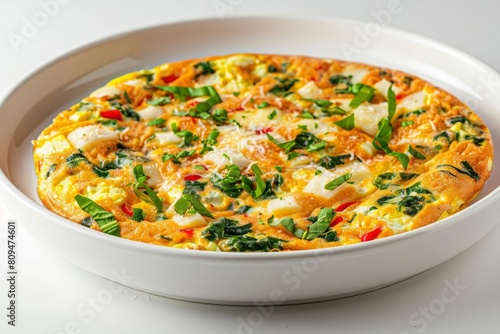 Air Fryer Spinach, Pepper and Havarti Frittata in Elegant Serving Bowl