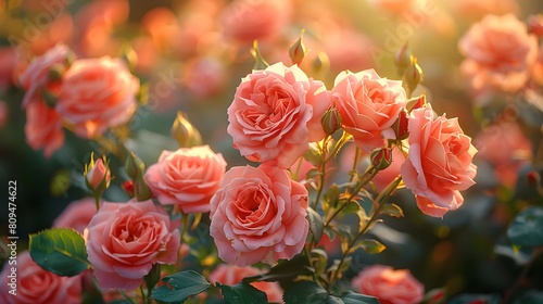 Pink Roses Floral Arrangement in Full Bloom