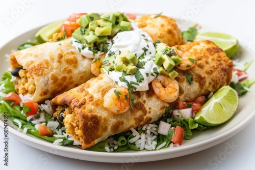 Appetizing Air Fryer Shrimp Chimichangas with Creamy Diced Avocado