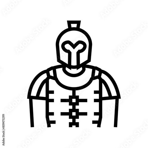 gladiator spartan roman greek line icon vector. gladiator spartan roman greek sign. isolated contour symbol black illustration