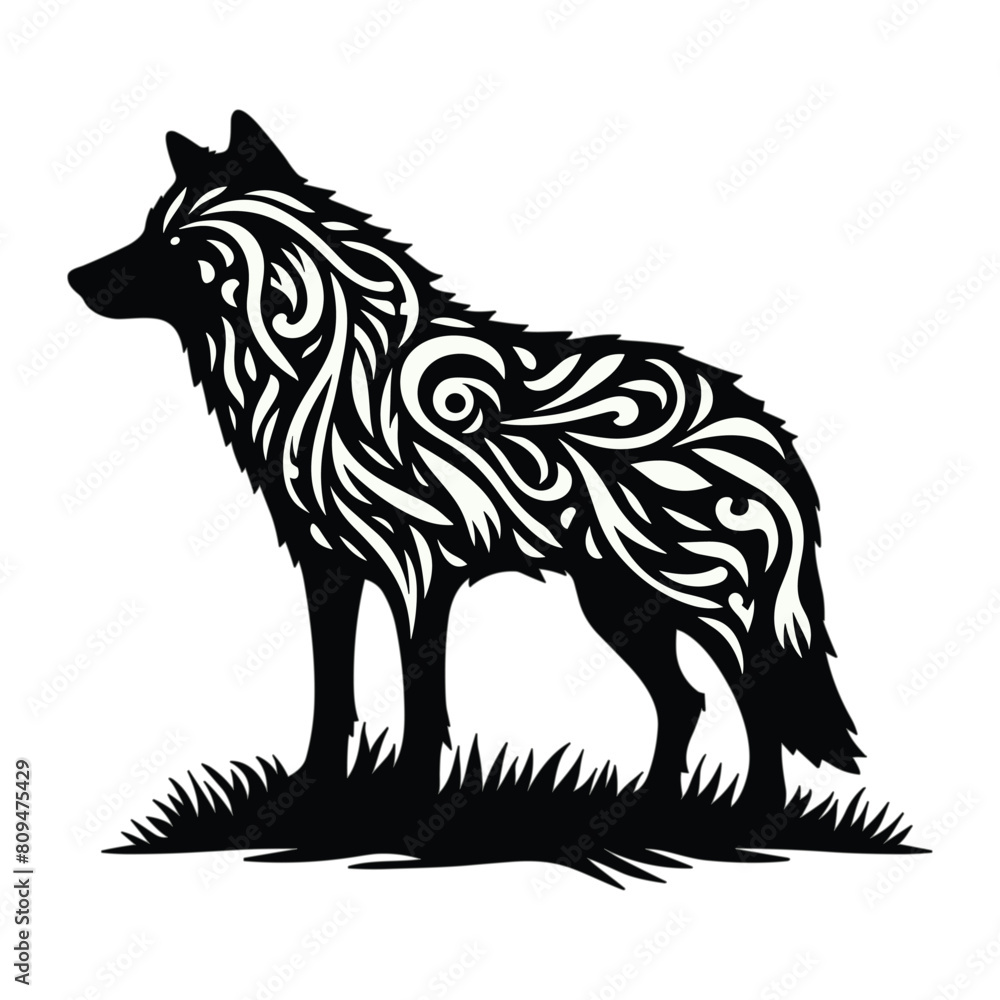 wolf silhouette Vector wolf silhouette Vector