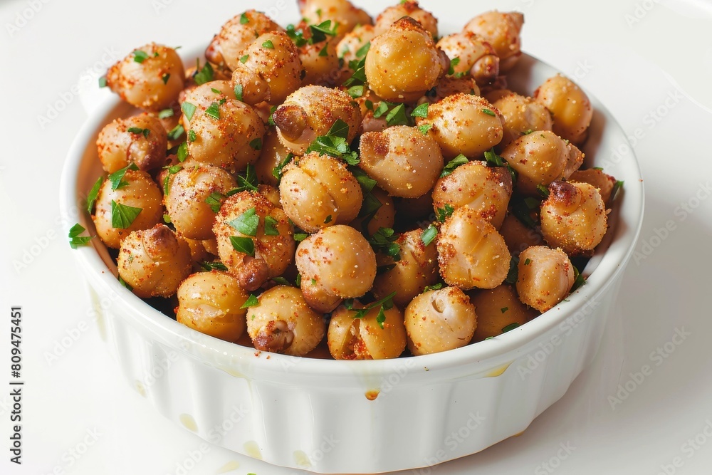 Tantalizing Air Fryer Ranch Chickpeas in Ceramic Bowl with Parsley Tantalizing Air Fryer Ranch Chickpeas in Ceramic Bowl with Parsley