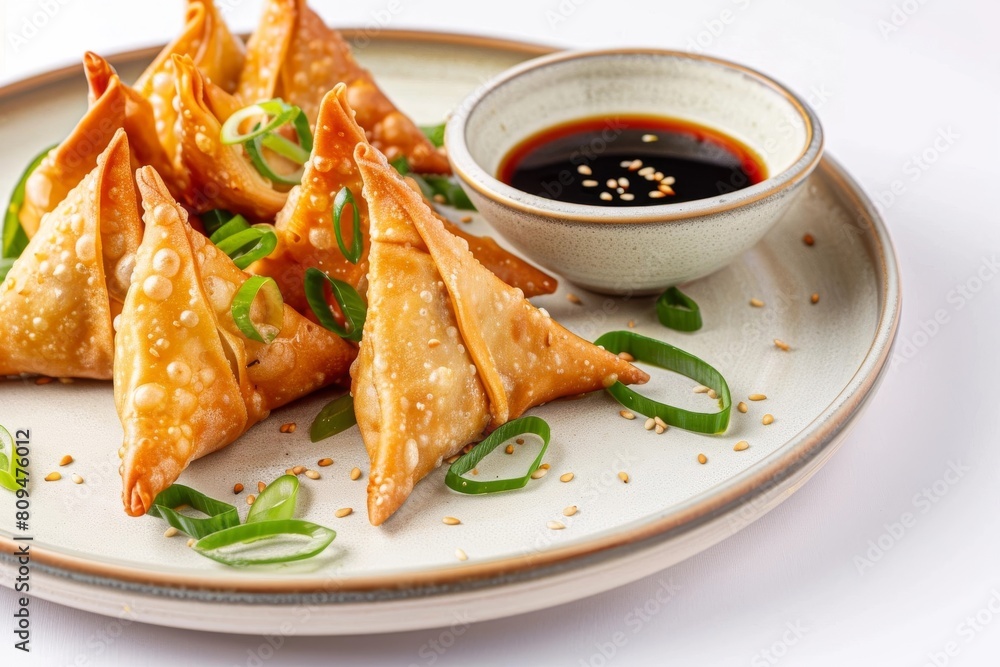 Mouthwatering Golden Brown Pork Wontons with Savory Filling