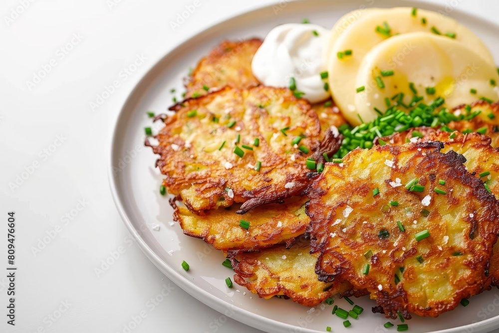 Homemade Air-Fried Latkes with a Subtle Garlicky Flavor Homemade Air-Fried Latkes with a Subtle Garlicky Flavor