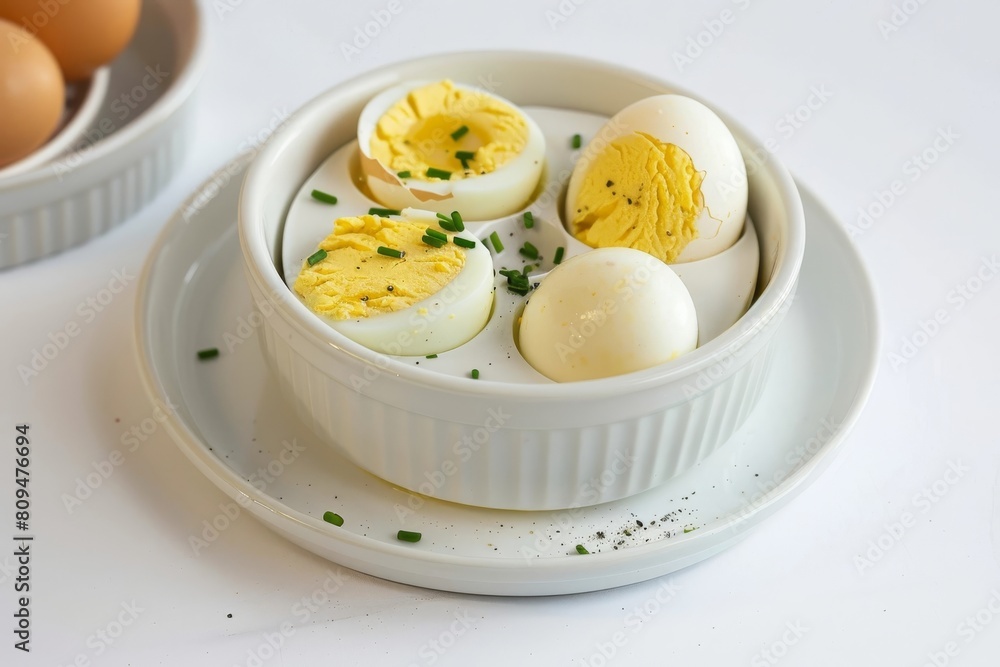 Gourmet Air Fryer Hard-Boiled Eggs with Fresh Chives Gourmet Air Fryer Hard-Boiled Eggs with Fresh Chives