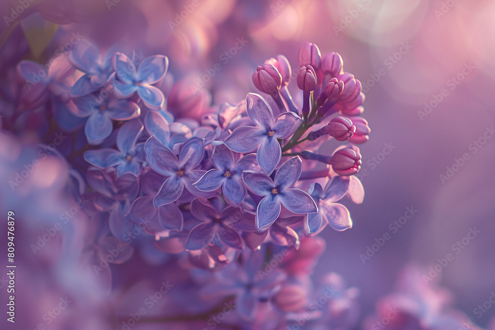 Close up of Common Lilac spring flower plant on blurry background Close up of Common Lilac spring flower plant on blurry background