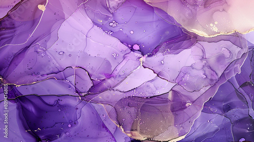 Shades of amethyst and sand in an abstract painting, alcohol ink with oil paint textures.