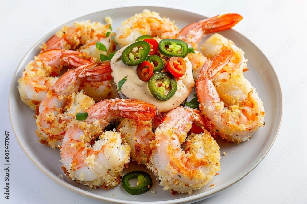 Crispy Air Fryer Shrimp with Vibrant Pickled Jalapenos and Scallions Crispy Air Fryer Shrimp with Vibrant Pickled Jalapenos and Scallions