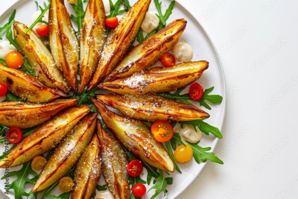 Air Fryer Flower Fries: Golden, Crispy, and Delicious with Arugula Garnish Air Fryer Flower Fries: Golden, Crispy, and Delicious with Arugula Garnish