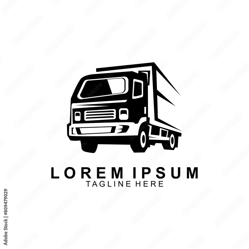 Truck logo template vector illustration. Unique truck icon, on white background. Truck logo template vector illustration. Unique truck icon, on white background.