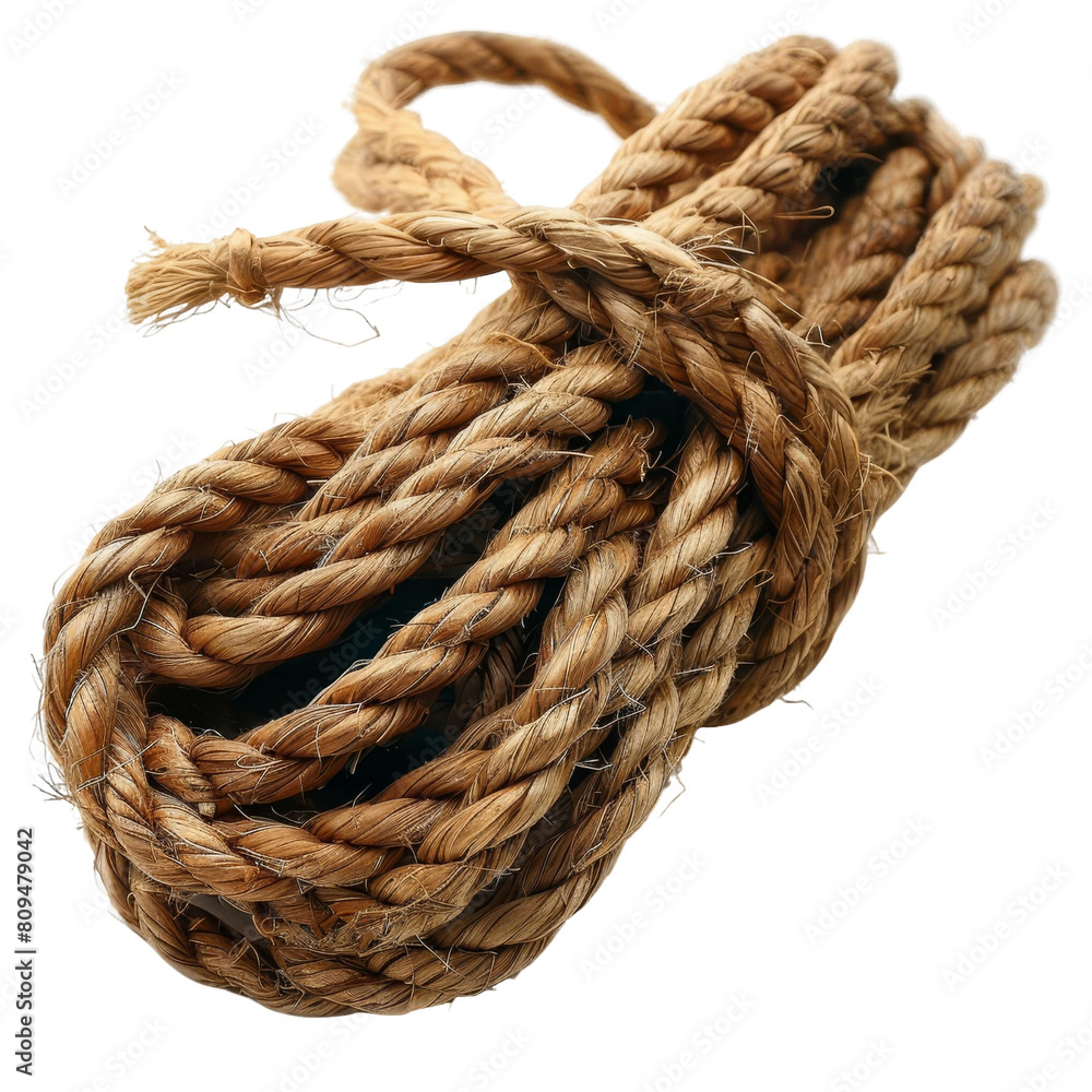 NaturalManila rope, 3-strand twist, excellent for general use.