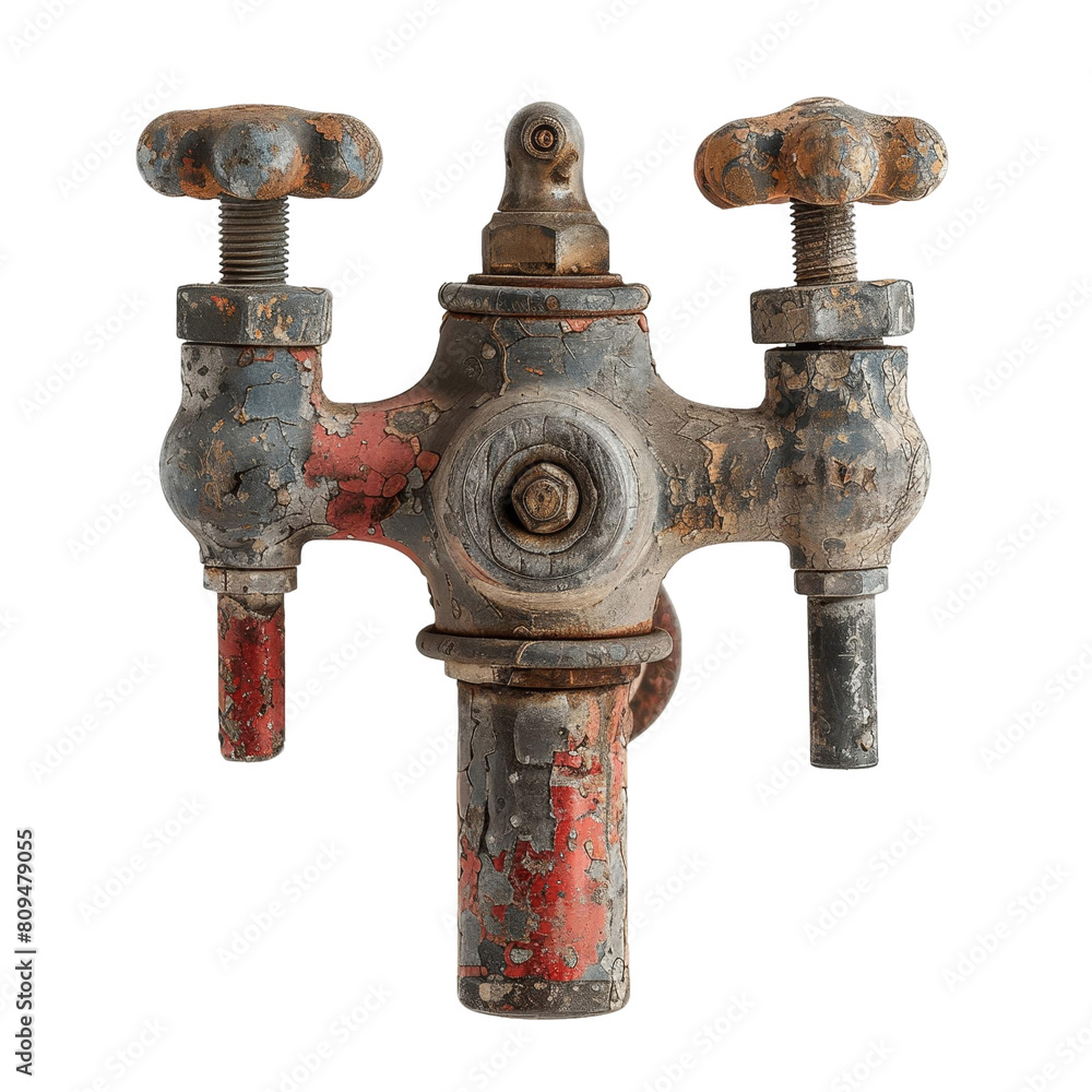 rusty old industrial valves with red handles rusty old industrial valves with red handles