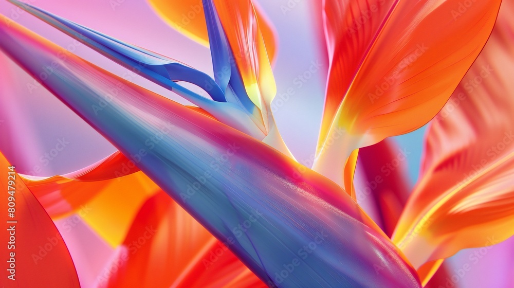 Obraz premium Regal Elegance: Up close, the Strelitzia exudes regal elegance, its presence a symbol of grace and sophistication.