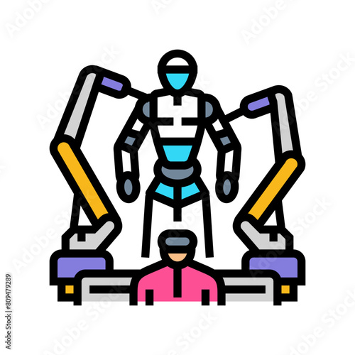 cybernetics cyberpunk color icon vector. cybernetics cyberpunk sign. isolated symbol illustration