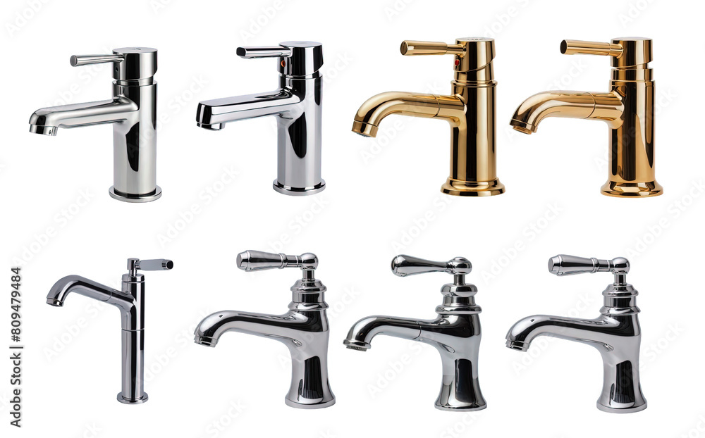 Set of faucets: a variety of faucets in different sizes, colours, models, and styles; both modern and vintage; transparent PNG Set of faucets: a variety of faucets in different sizes, colours, models, and styles; both modern and vintage; transparent PNG