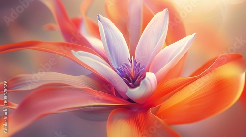 Serenity Unveiled  Zooming in reveals the Strelitzia s serene beauty  a tranquil beacon amidst life s chaos.
