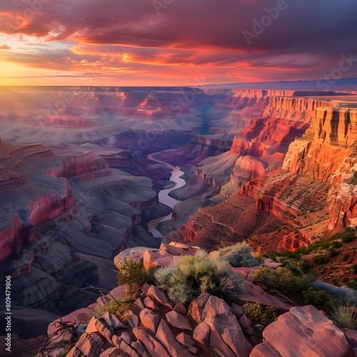 Breathtaking Sunset Over the Grand Canyon: United States Must-Visit Travel Destination