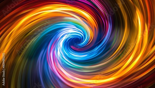 A whimsical swirl of rainbow colors reminiscent of light painting in long exposure photography