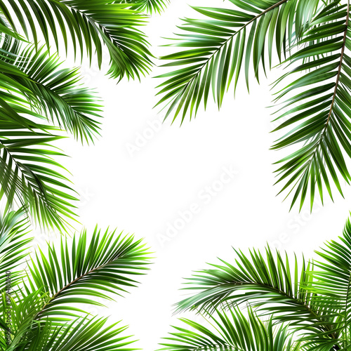 "Empty Room with Palm Leaf Border, Transparent Background, Realistic 3D Render PNG, Blank White Background" "Empty Space with Palm Leaf Border, Realistic 3D Render PNG, Transparent Background, White B © Ameer
